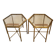 Paire de tables basses en faux bambou dans le goût de Bagues ca.1960.