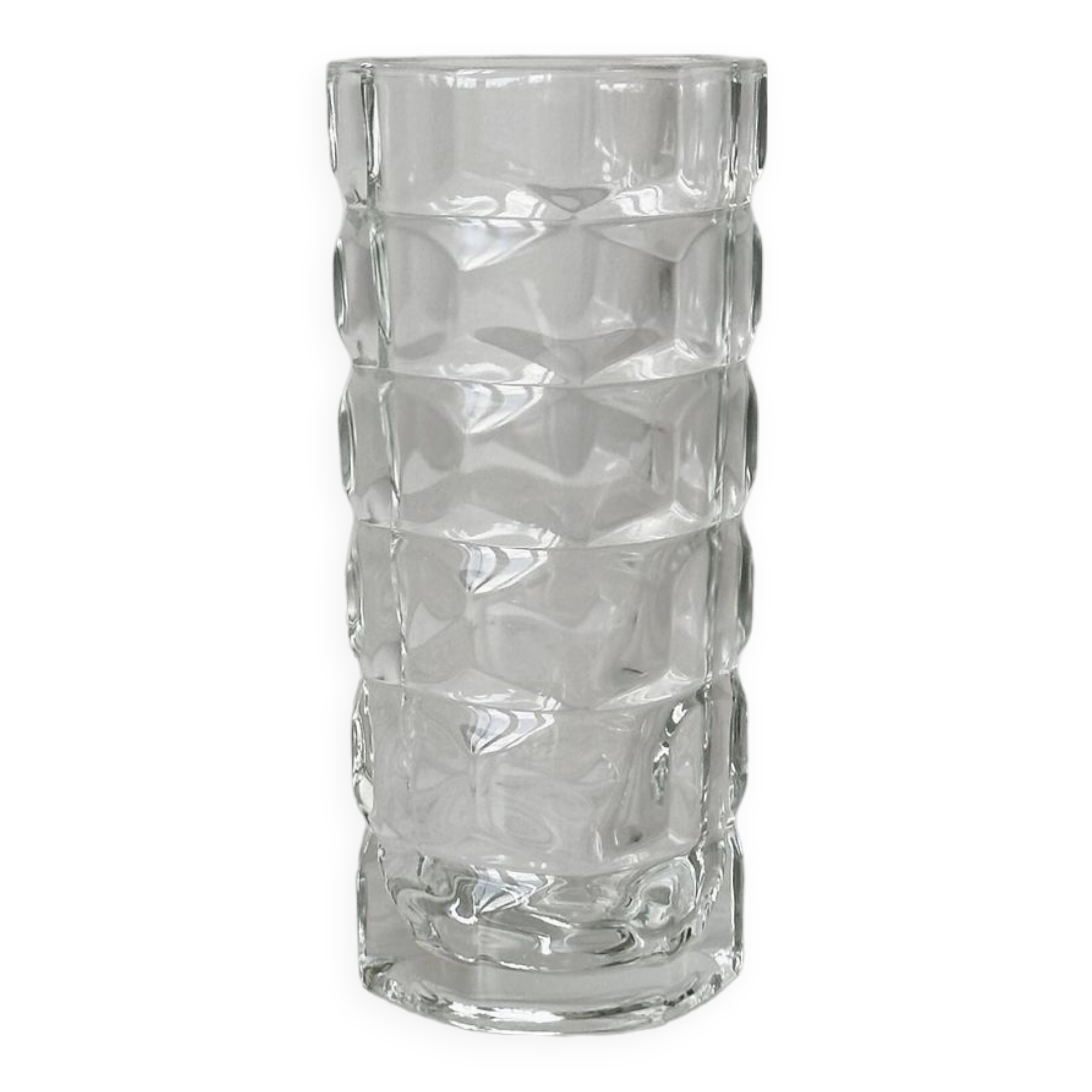 Thick glass vase.
