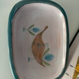 Set of 2 ceramic dishes signed Yvon Roy