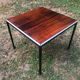 Square black metal coffee table and rosewood top circa 1960