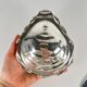 Vintage metal butter dish "Oyster" with glass insert, 1970.