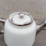 Teapot and its 4 porcelain cups Aluminite R.Frugier