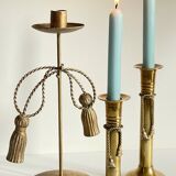 Vintage Knot Candle Holders Brass Metal