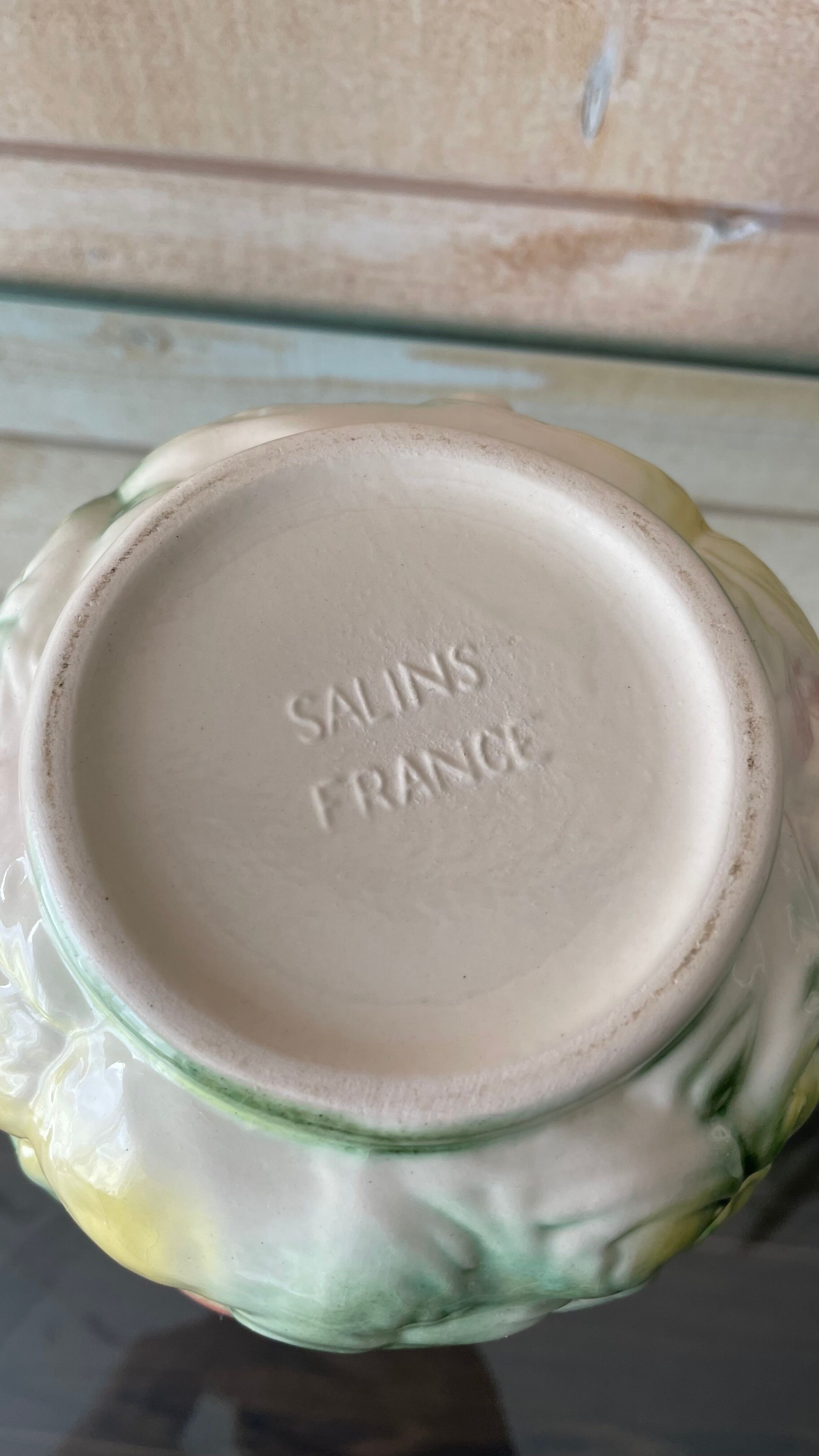 Vintage fruit slip pitcher