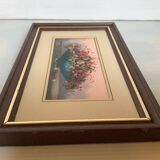 Small frame of flowers oil on hardboard