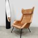 Vintage Czech Republic design wingback armchair Miroslav Navratil