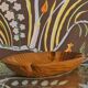 Folk Art Hand-carved Wood Bowl, Sweden 1930s