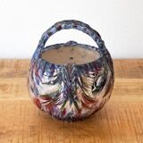 Théière en céramique, majolique Leray Rochefort, France années 1950