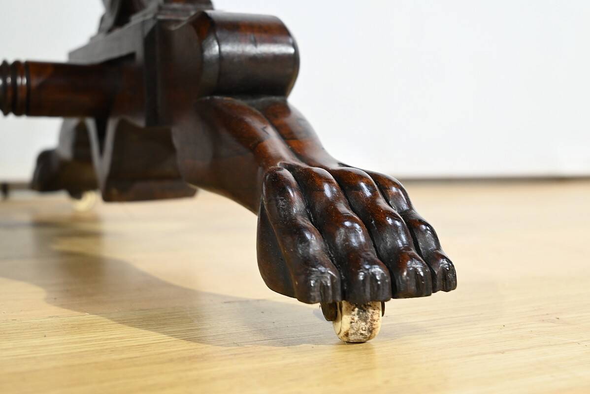 Desk Table with Shutters in Solid Rosewood, Restoration Period – Early 19th Century