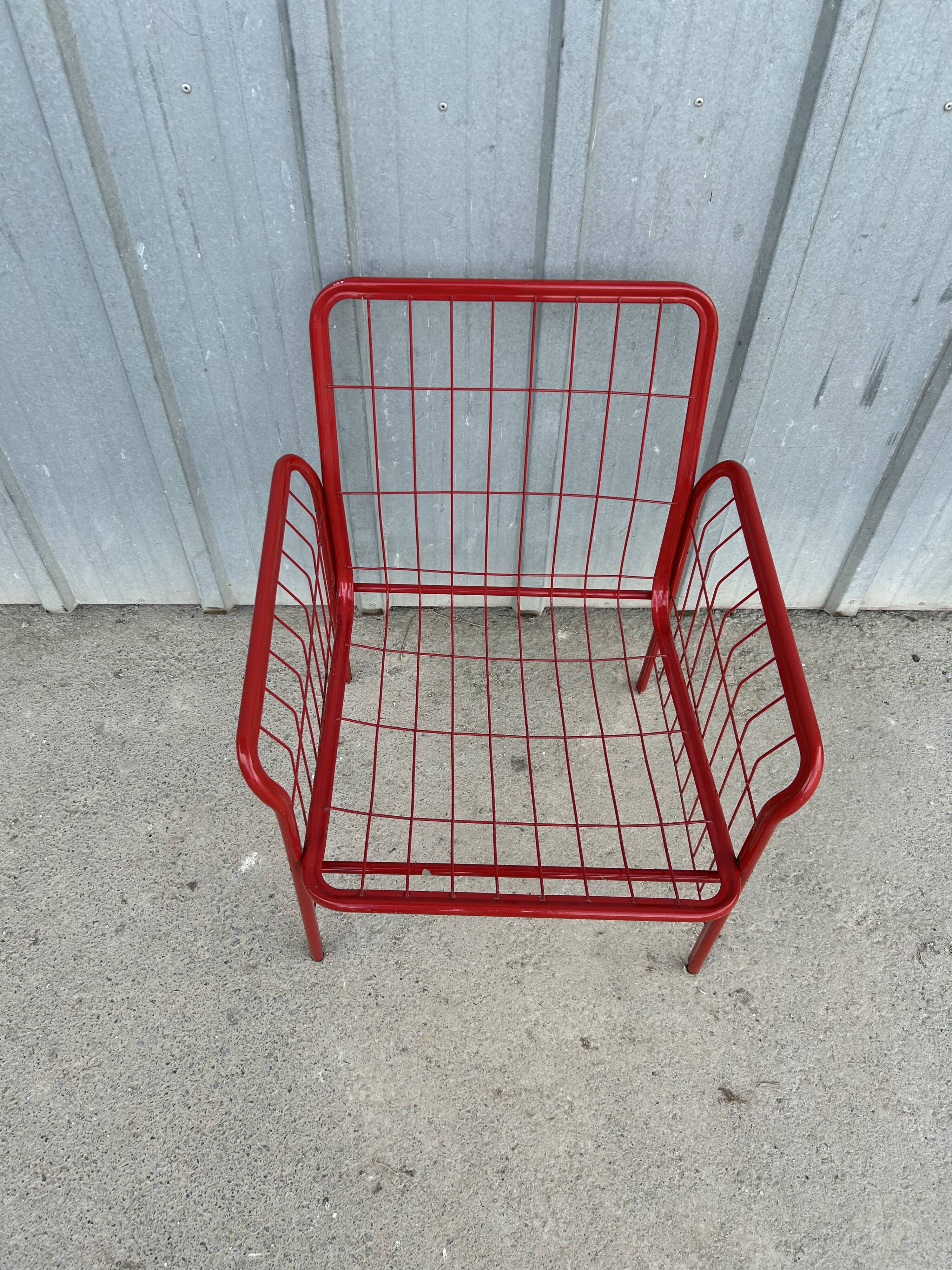 Vintage 80s grid armchair