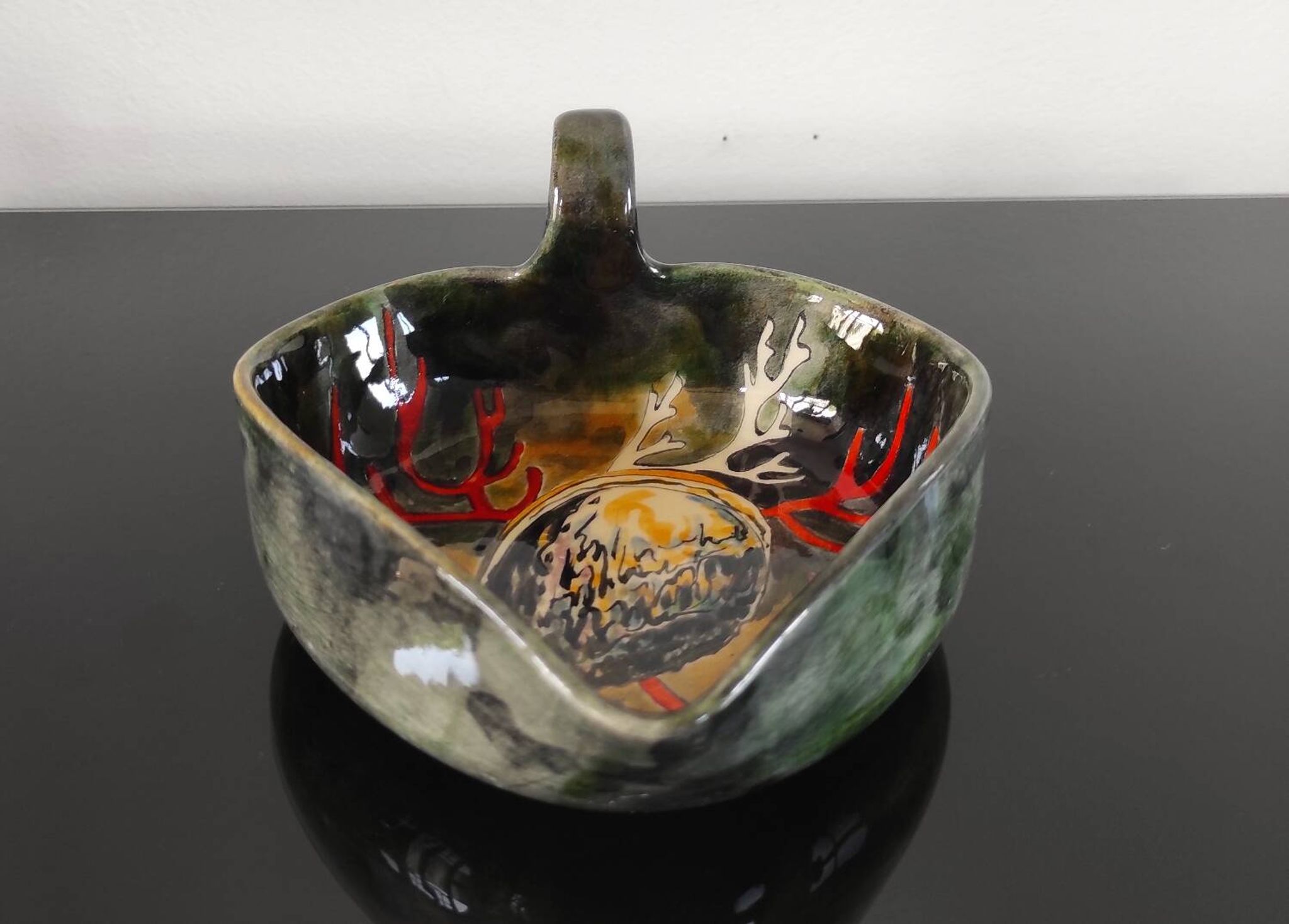 Vintage handmade dish/trinket bowl - signed Marie Louise Impe