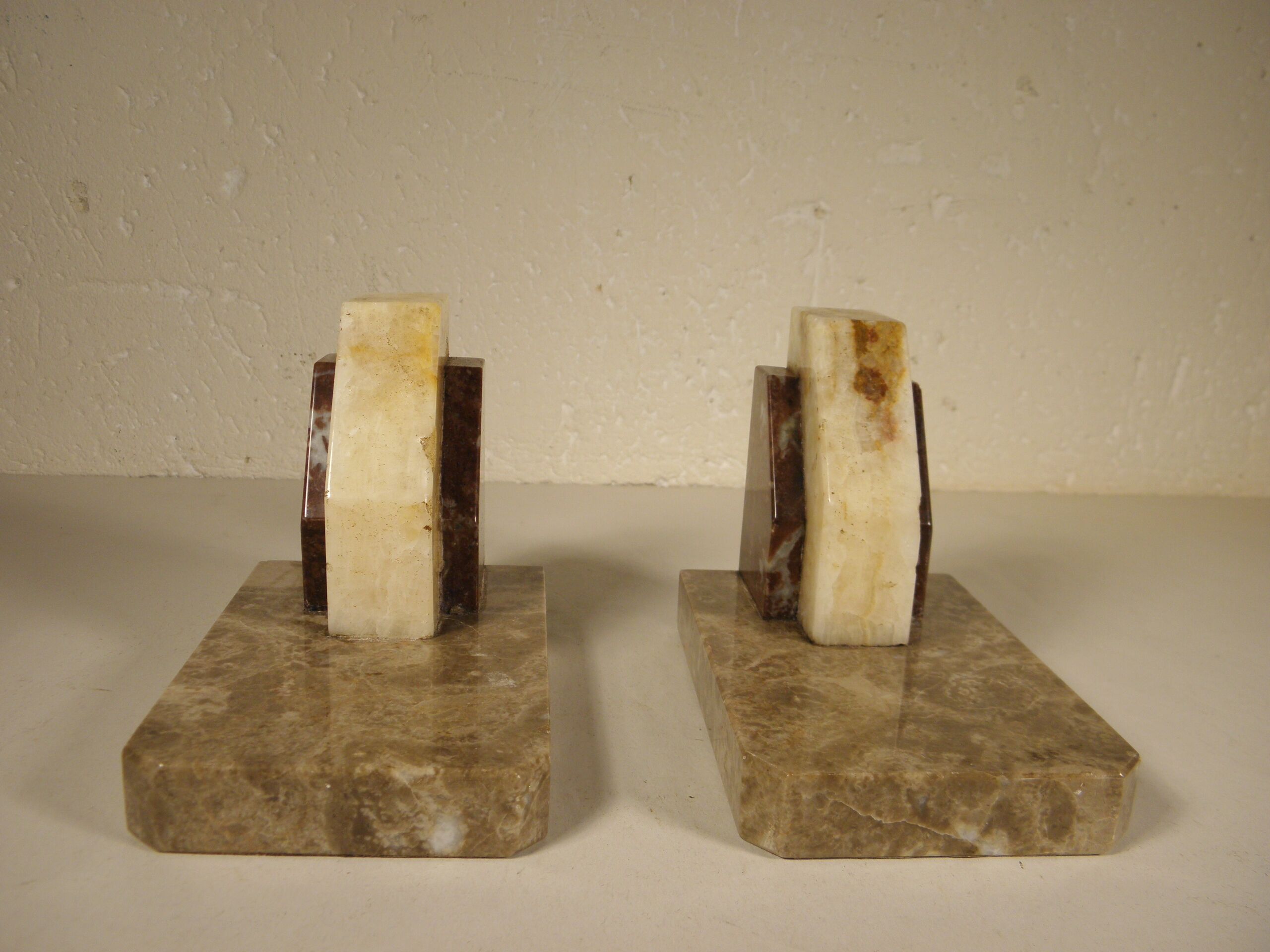 Art deco marble bookends