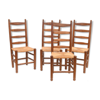 Set de 4 chaises paillés