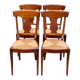 4 Landais chairs with solid oak cross frames, straw seats.