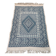 White and blue margoum rug hand-woven in natural wool