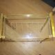 Vintage side table with brass and glass magazine rack