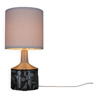 1970s Ceramic Table Lamp from Axella with Fabric Lampshade, Denmark