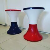Pair of plastic Tam Tam stools. Original colors.