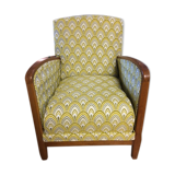 Art Deco armchair new tapestry restored