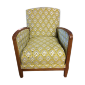 Art Deco armchair new tapestry restored