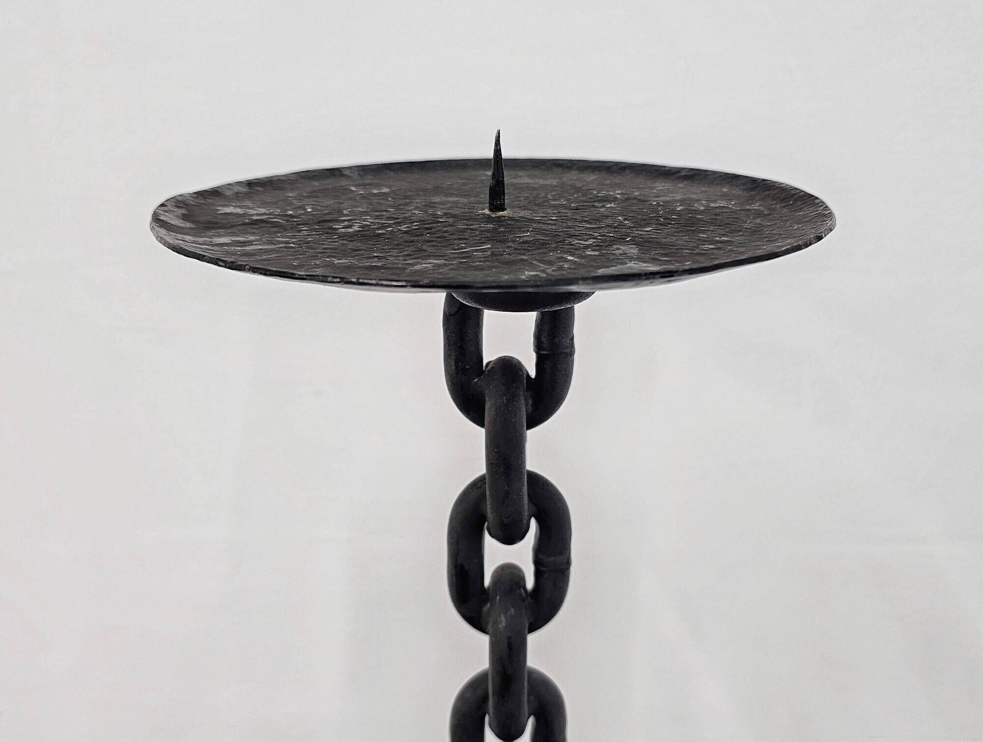 Grand brutalist chandelier in iron chain, 1960s