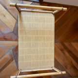 Rattan side table magazine rack
