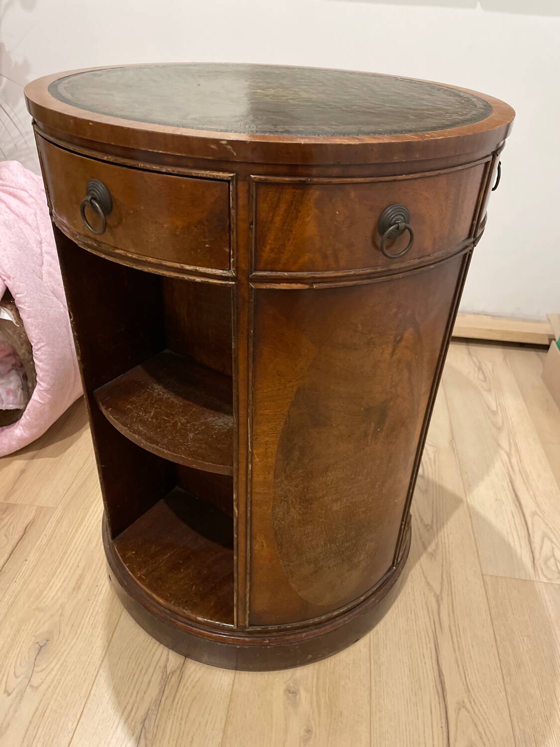 Swivel English bookcase