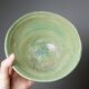 Vintage XX-XIXth century celadon blue-green ceramic artisan bowl wabi-sabi.