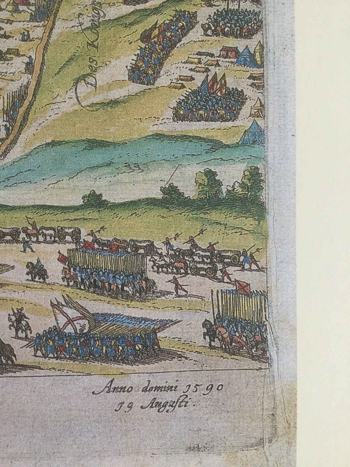 Historic map of Paris in 1590