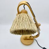 Lampe articulée en bois et corde, années 70