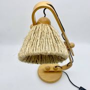 Articulated lamp in wood and rope, 1970s