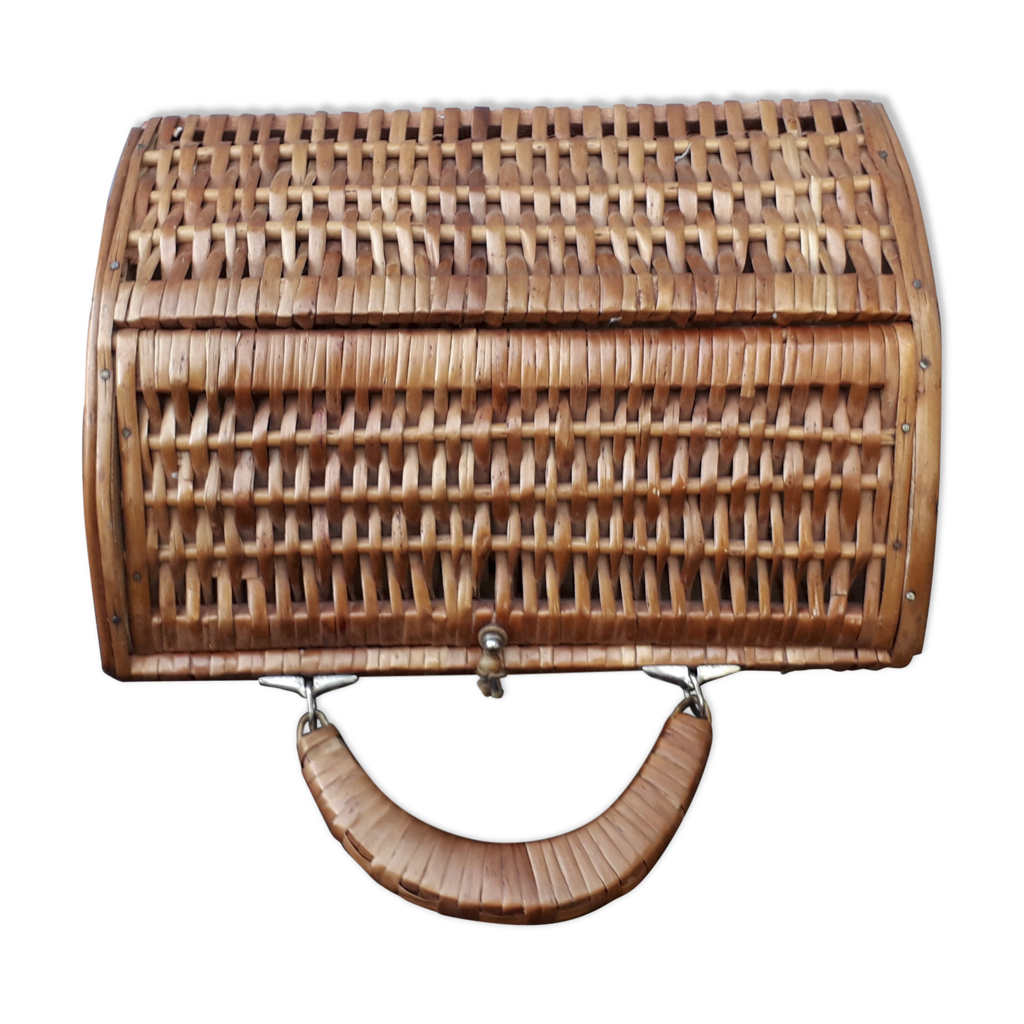 Wicker basket is wood