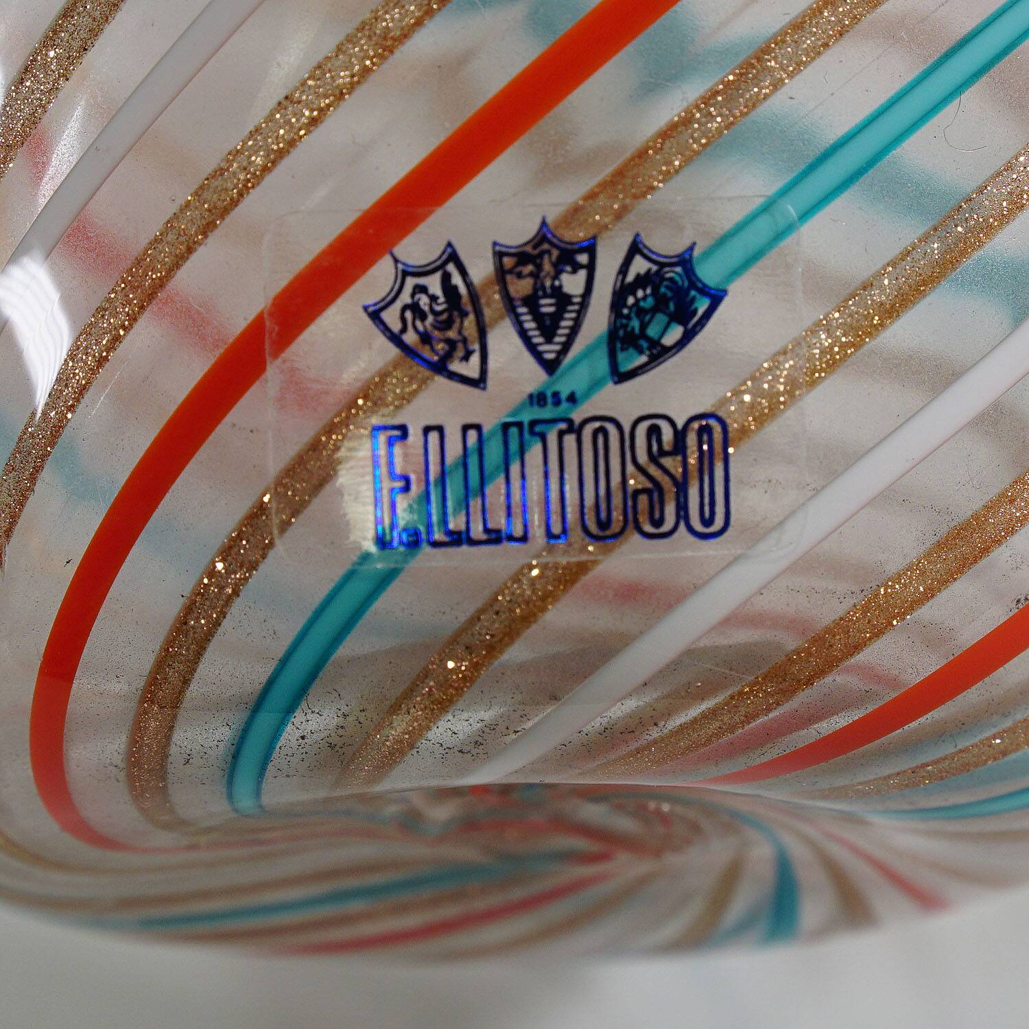 Multicoloured cane vase by Fratelli Toso, Murano, Italy, circa 1965.