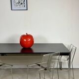 USM Haller T59 table in black laminate and chrome steel