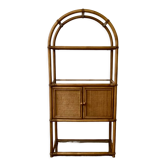Bamboo shelf and smoked glass