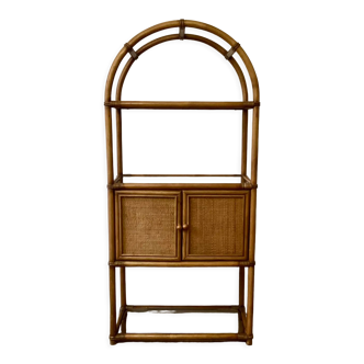 Bamboo shelf and smoked glass