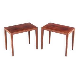 Paire de tables basses en palissandre de Severin Hansen, Danemark années 60