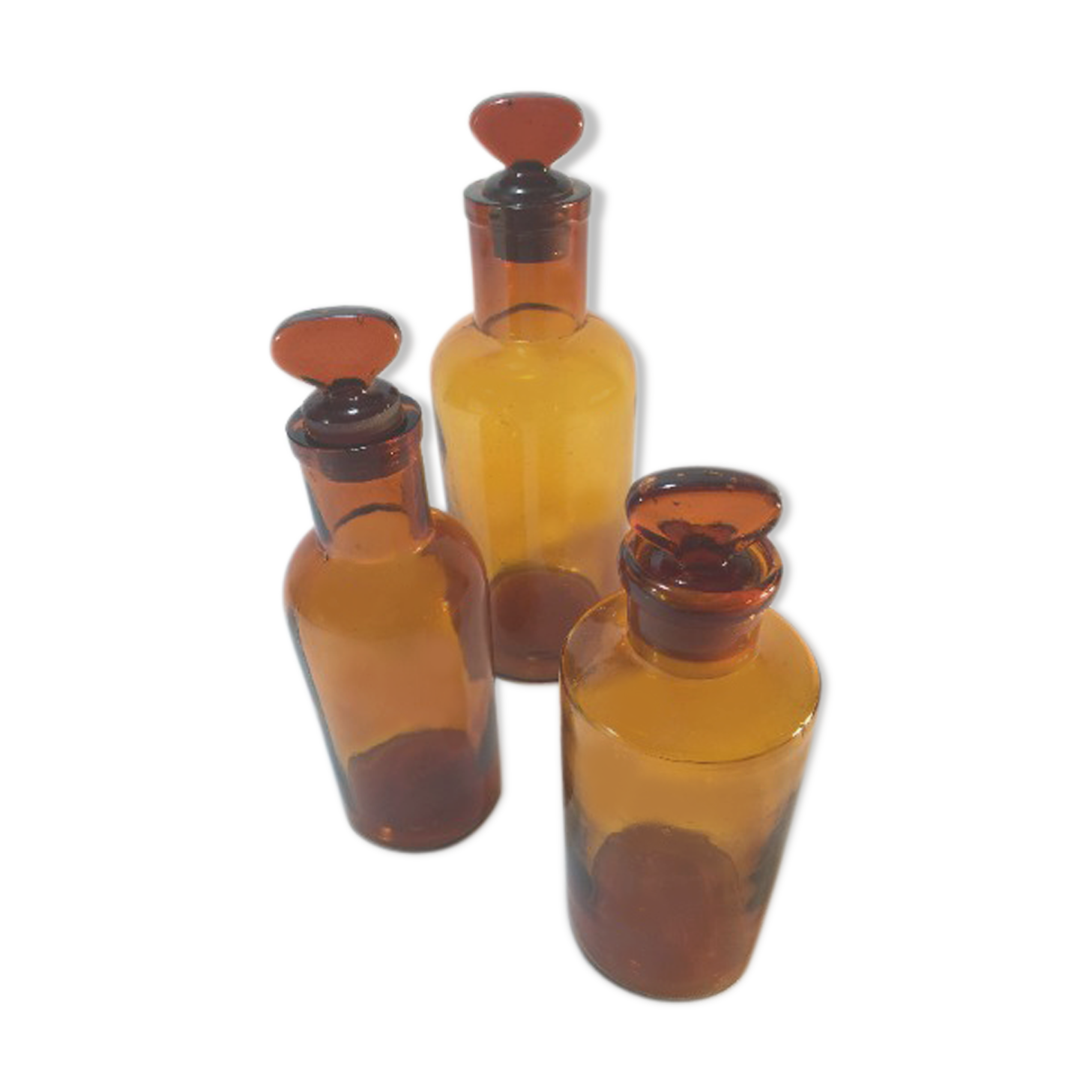 Lot of three pharmacy flasks
