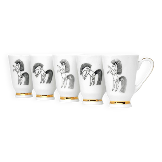 Porcelain glasses, Czechoslovakia, 1960s