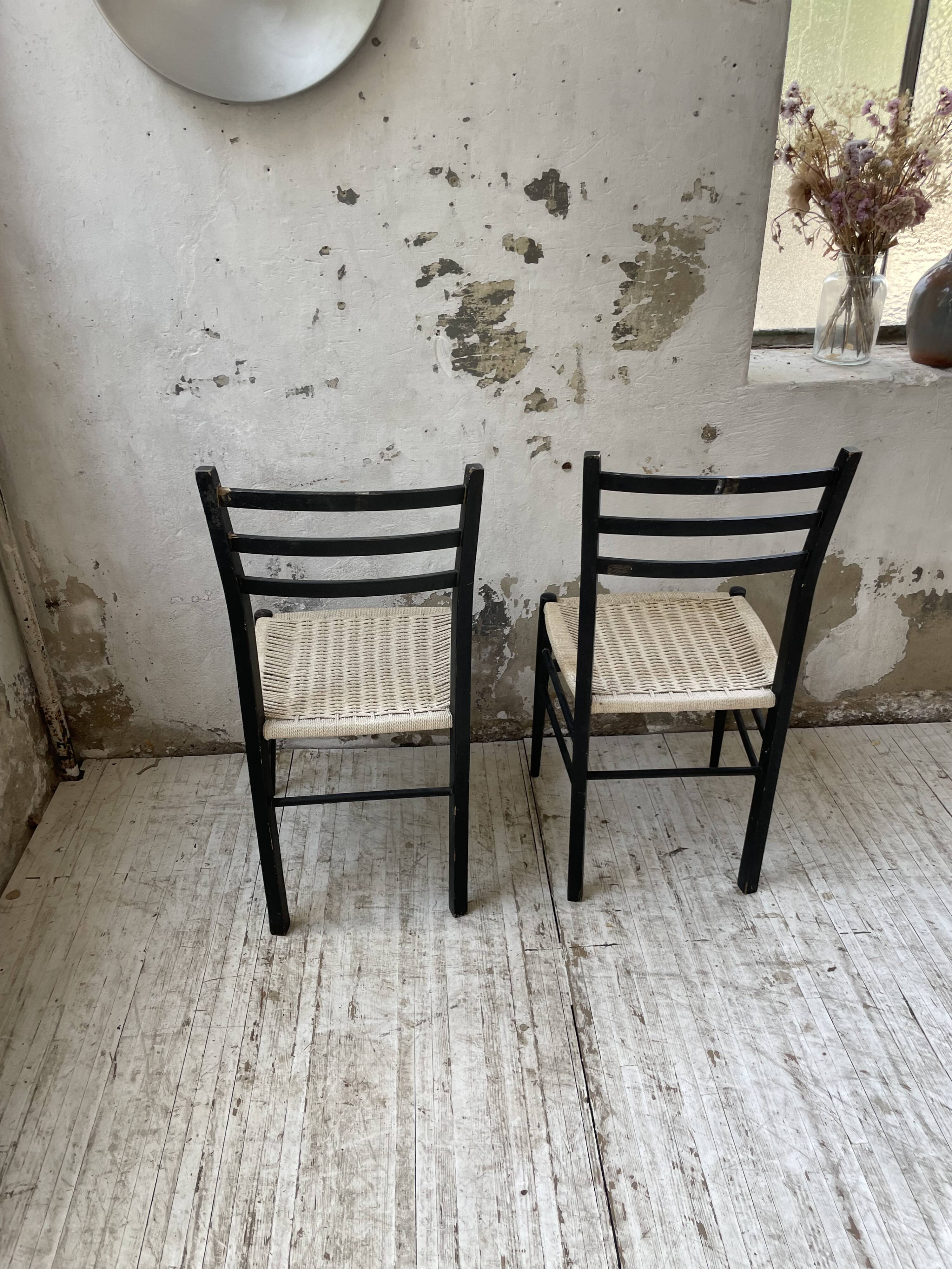 Black Italian rope chairs