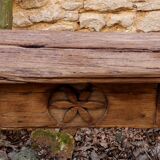 Old pediment beam carved lintel fireplace heart rosette