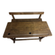 Bureau d’écolier ancien en bois massif avec banc intégré – Vintage