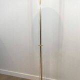 Designer floor lamp in gilded brass and plexiglass