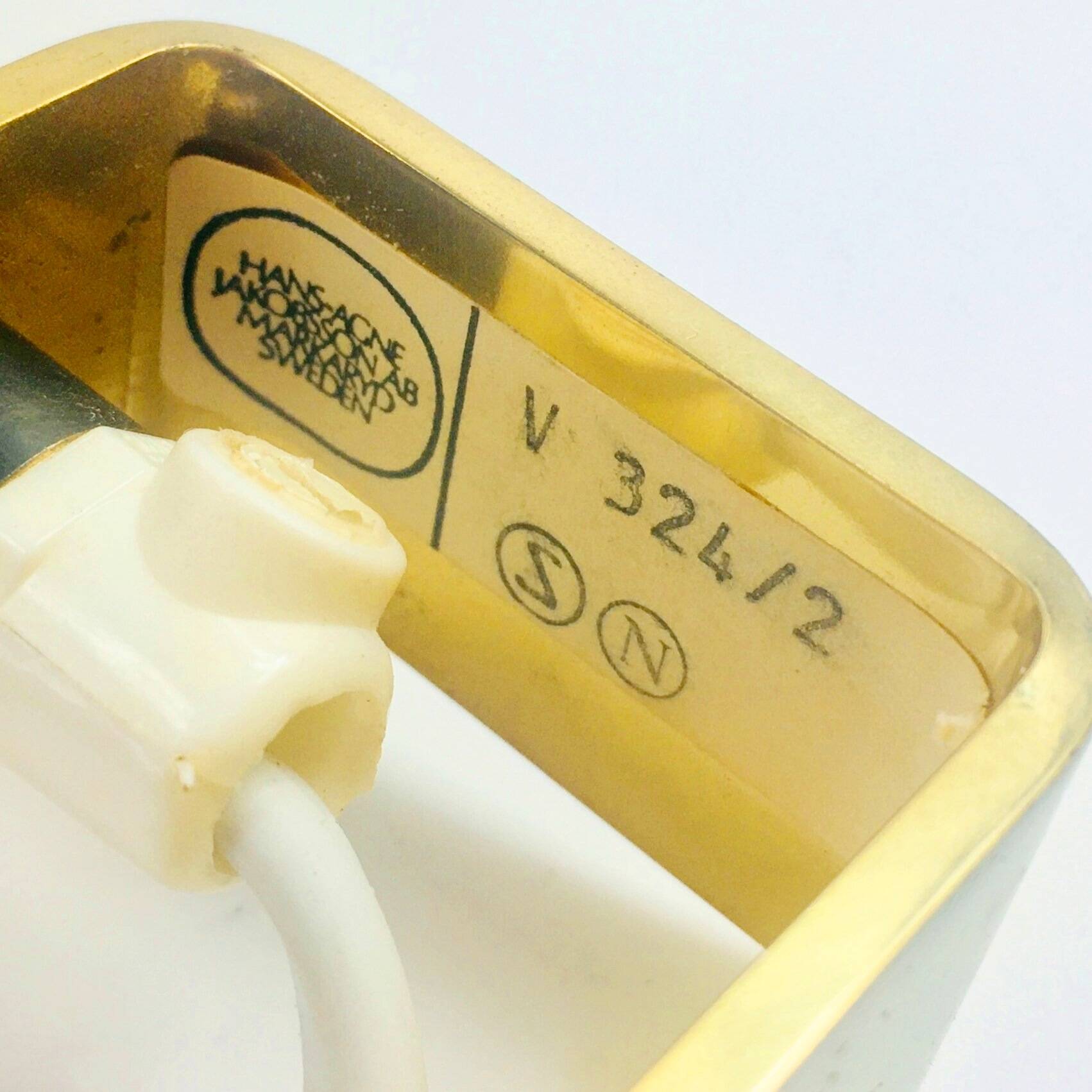 Pair of Scandinavian Polished Brass Wall Lights Model V-324 by Hans-Agne Jakobsson, Sweden, 1960s