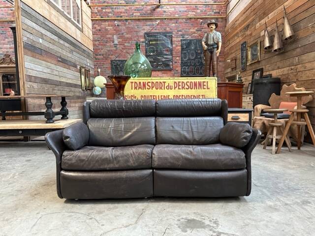 Ensemble de salon en cuir années 80