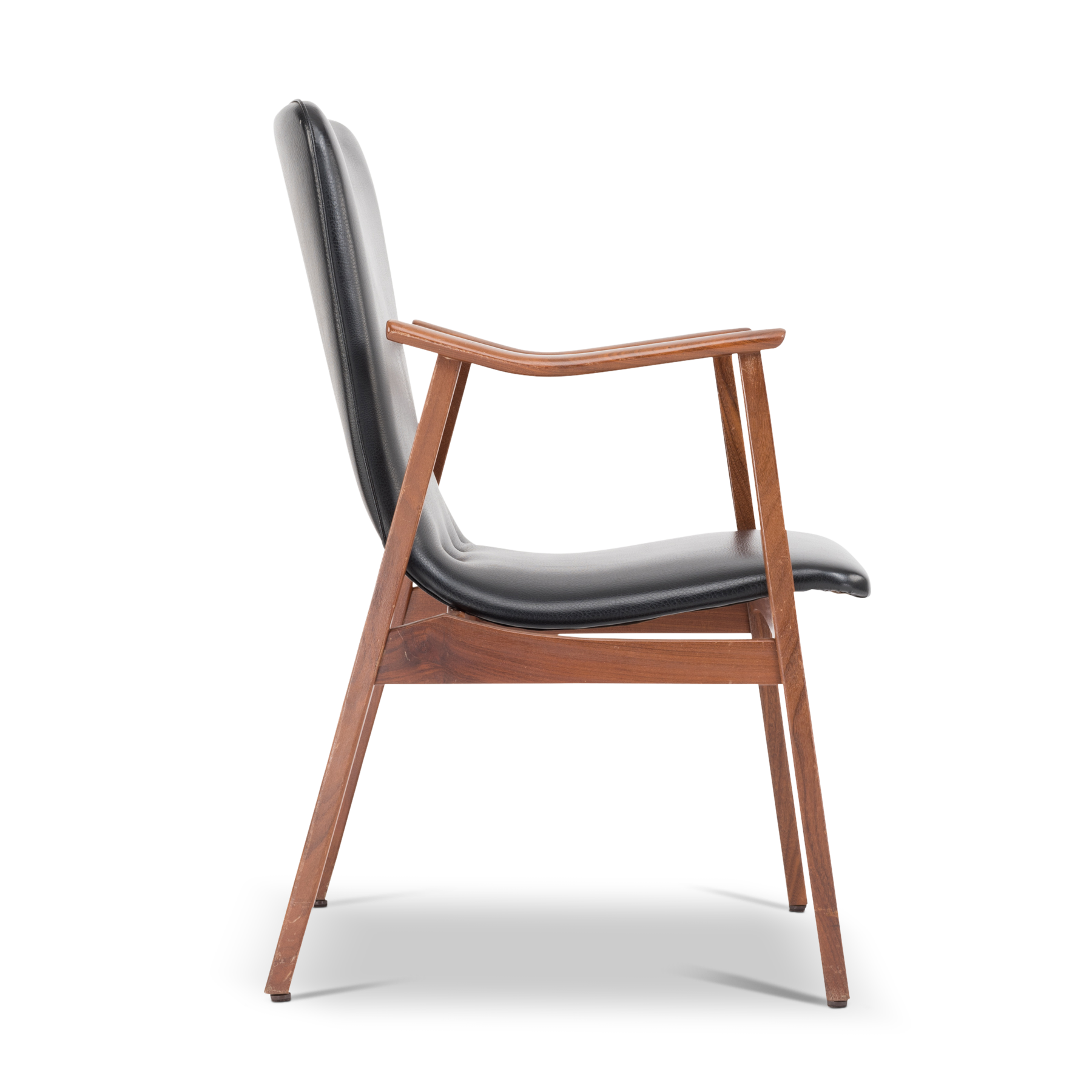 Dutch Black Leather Chair by Louis van Teeffelen for WeBe, 1960s