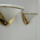 Pair of vintage wall lights, brass and opaline glass, Italy 1970