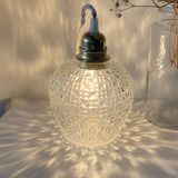 70s glass pendant light