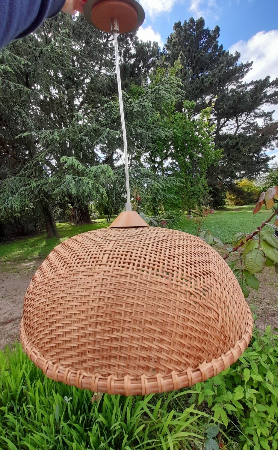 Natural rattan fiber vintage pendant lamp