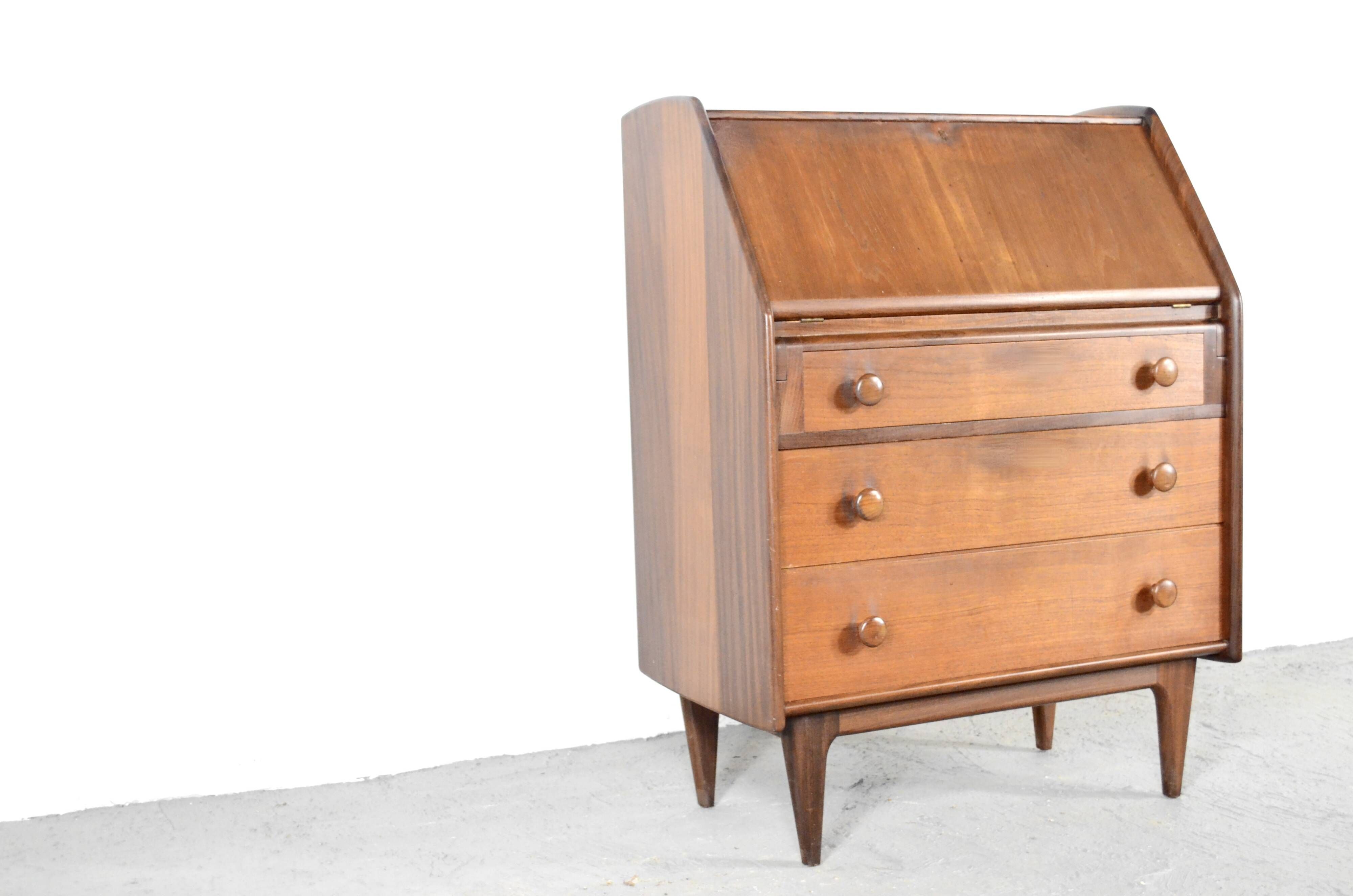 Vintage Danish Style Bureau / Cabinet In Afromosia By A. Younger